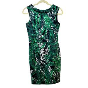 Boden Martha Wisteria Sheath Dress Green Blue Knee Length Women's US 6 Petite